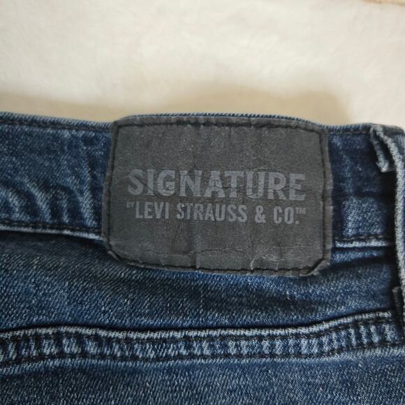 Signature Levi Strauss Co S67 Athletic Jeans Mens 34x30 Denim Dark Wash 0703 - Picture 11 of 13